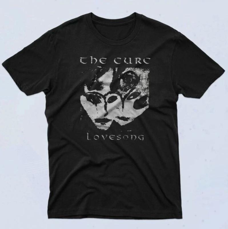 The Cure Lovesong 90s Tshirt Heavy Black Cotton Tshirt Size S to 5XL Unisex T-Shirt