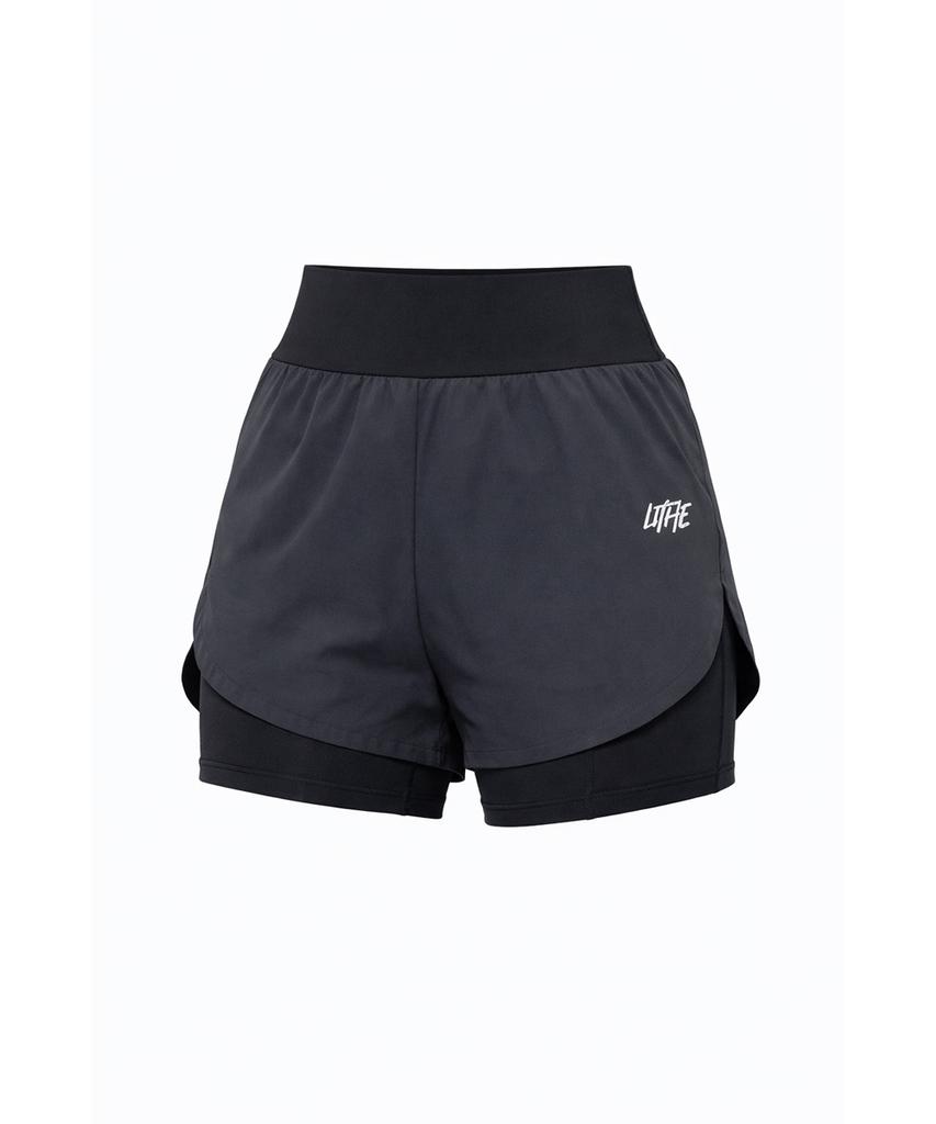 LITHE High-Waisted Sports Shorts_Gray