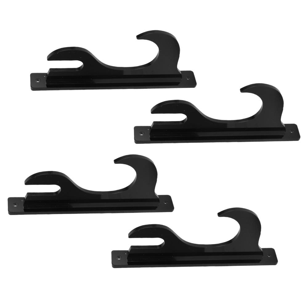 4Pcs Black Wall Mount Sword Stand 16.5x7cm 2 Tier Sword Rack Living Room Display