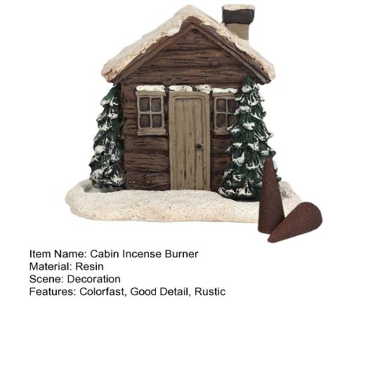 Бревенчатая курильница в рождественском стиле с хорошей детализацией, миниатюрный домик из смолы, цветостойкий