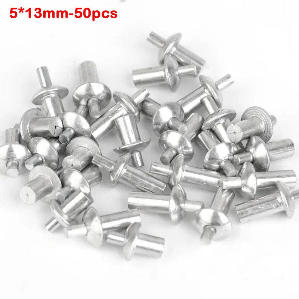 50Pcs Round Head Hammer Drive Rivets Aluminum Alloy Tapping Expansion Screws Furniture Assembly