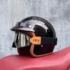 Vintage Style 3/4 Open Face Motorcycle Helmet With Visor ABS Certified Men Women All Season Use