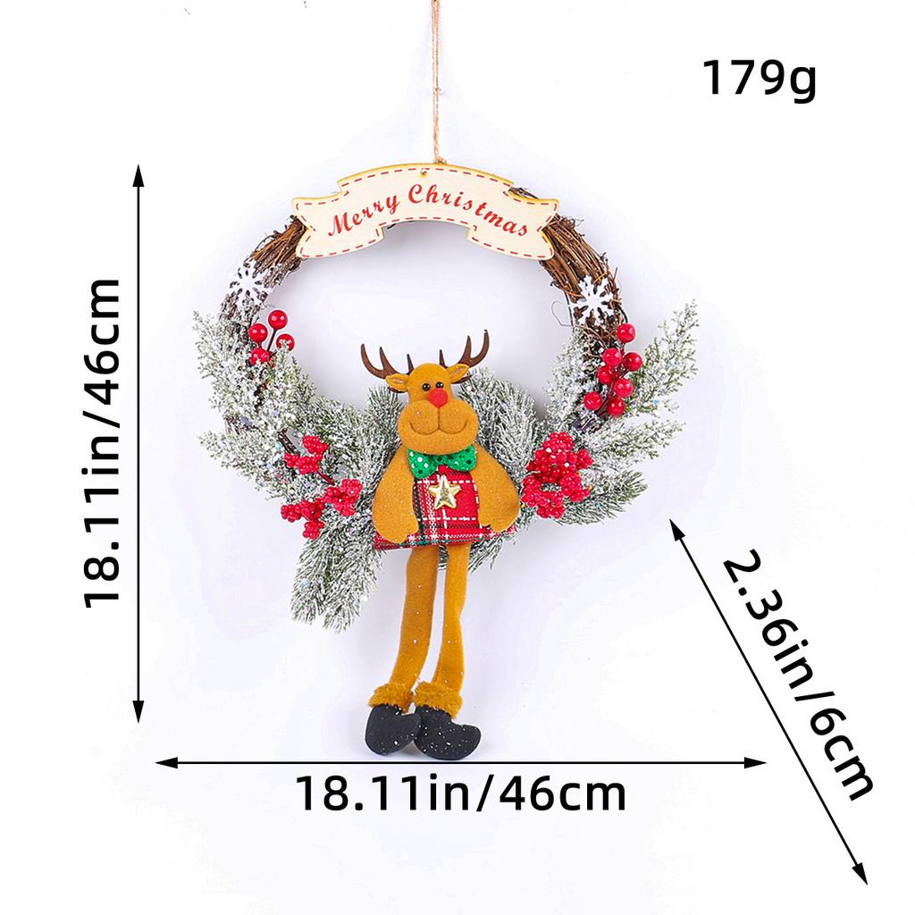 New arrival Christmas wreath for home decor, Christmas garland for front door decor, Santa Claus deocr ornament wreath, New year's decoration garland