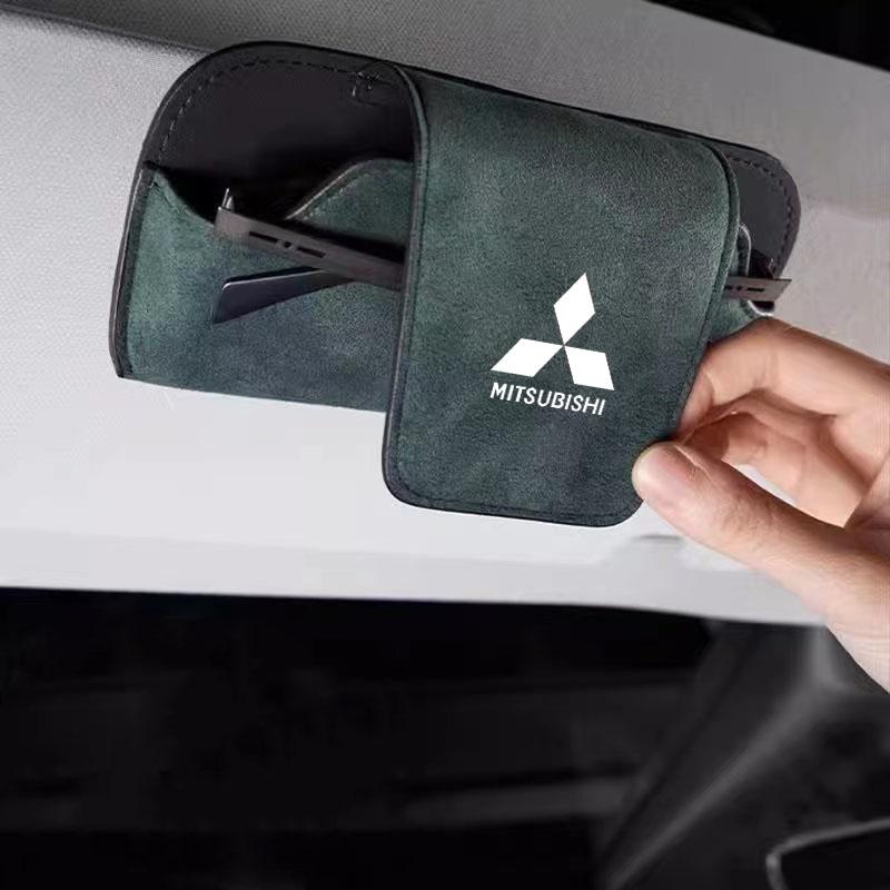 pdsh9 Car Sun Visor Glasses Box Anti-scratch Protection Box for Mitsubishi Pajero Colt I200 Space Delica Triton Ralliart Ex Mirage