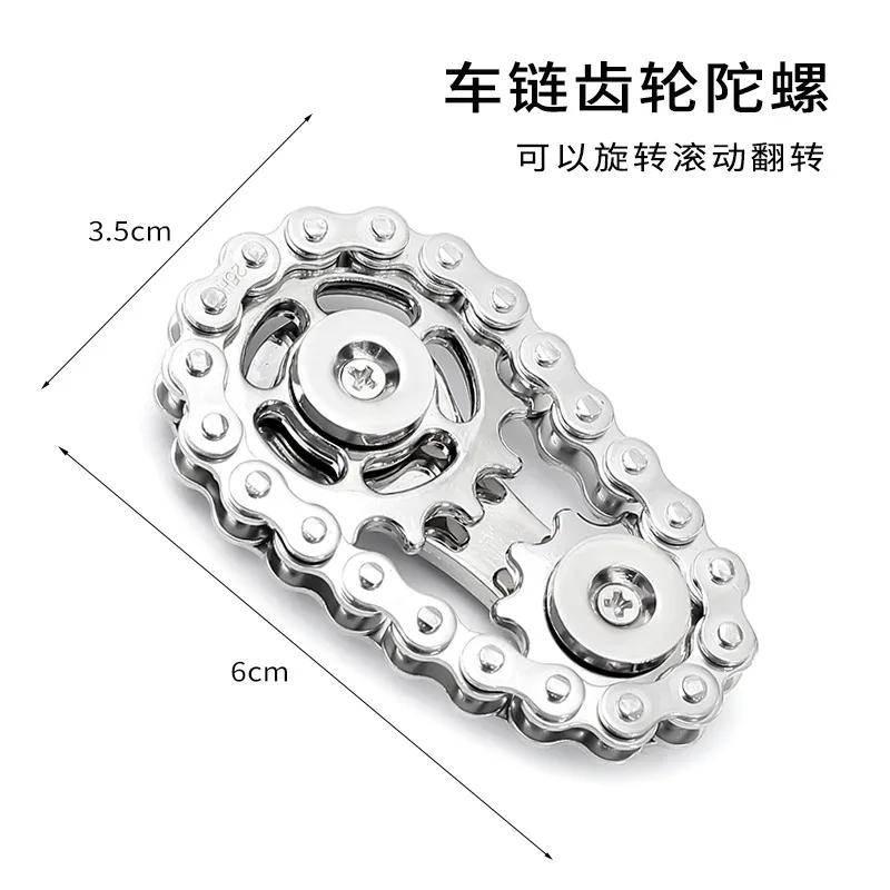 Sprockets Flywheel Fingertip Gyro Fidget Spinner Antistress Anxiety Metal Bike Chains Spinner Fidget Toys For Adult Kids
