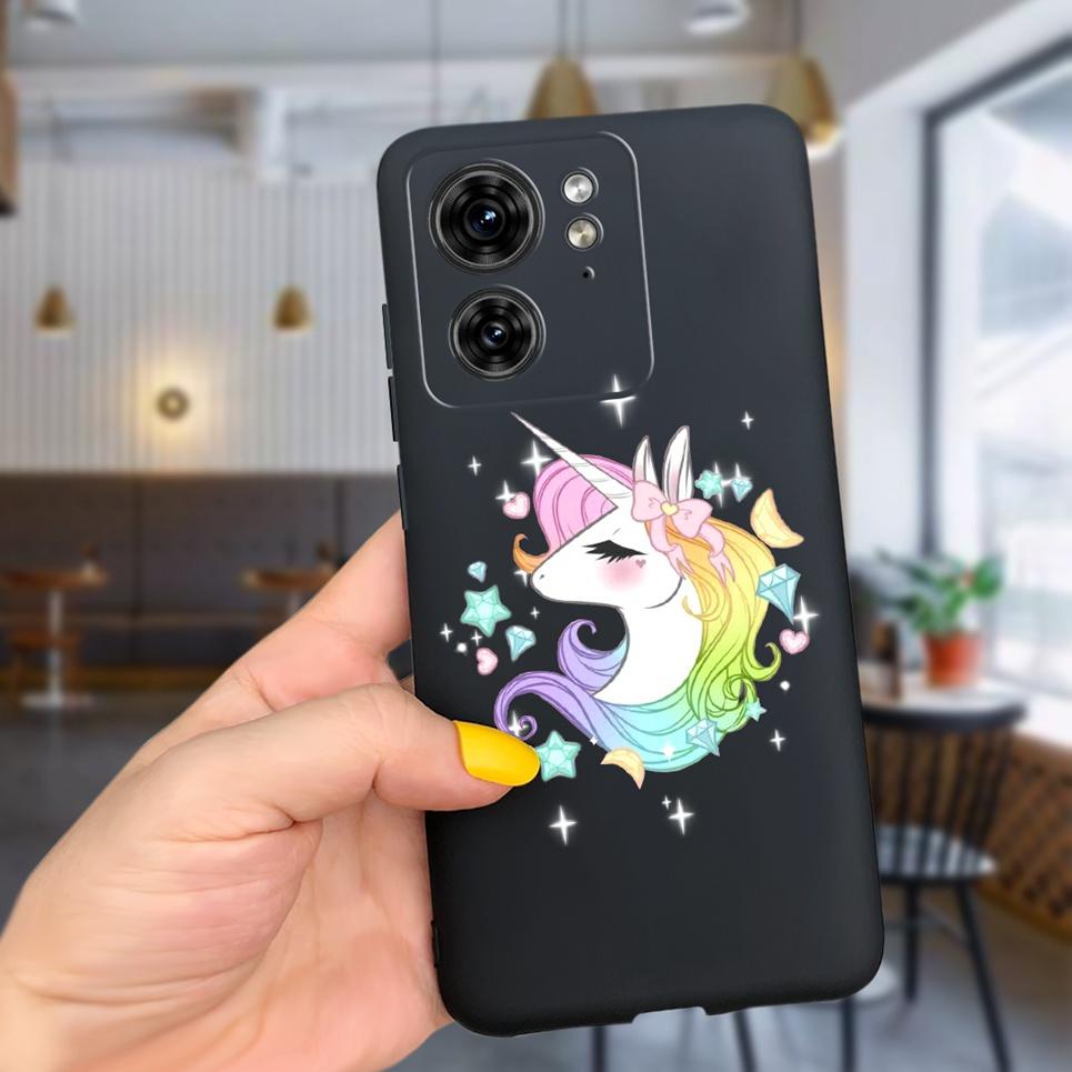 Чехол на заднюю панель с узором Сердце Любви для пары Для Motorola Edge 40 Neo Edge40 5G Ультрамягкий Тонкий Черный Чехол Цветочный Capa Силиконовый Coque