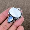 Moonstone, Opal Gemstone Handmade 925 Sterling Silver Jewelry Pendant 1.97" KKG-325