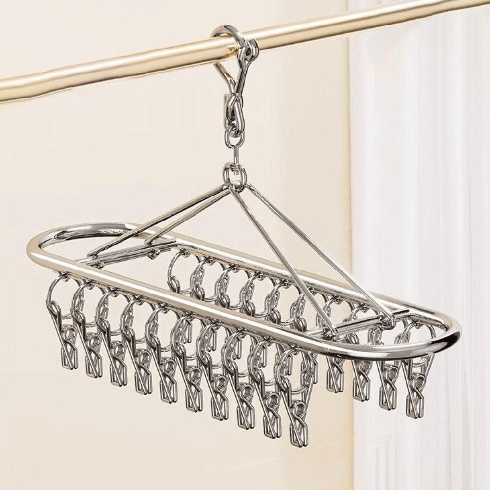 20/30 Clips Socks Drying Rack Stainless Steel Underwear Socks Holder Sock Laundry Airer  Balcony