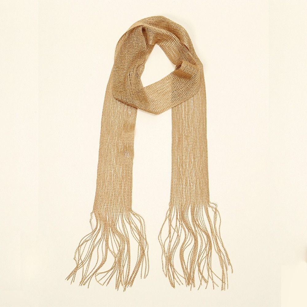 Thin Long Tassel Scarf Vintage Thin Scarf Decoration Neckerchief Trendy Neckwear Scarf