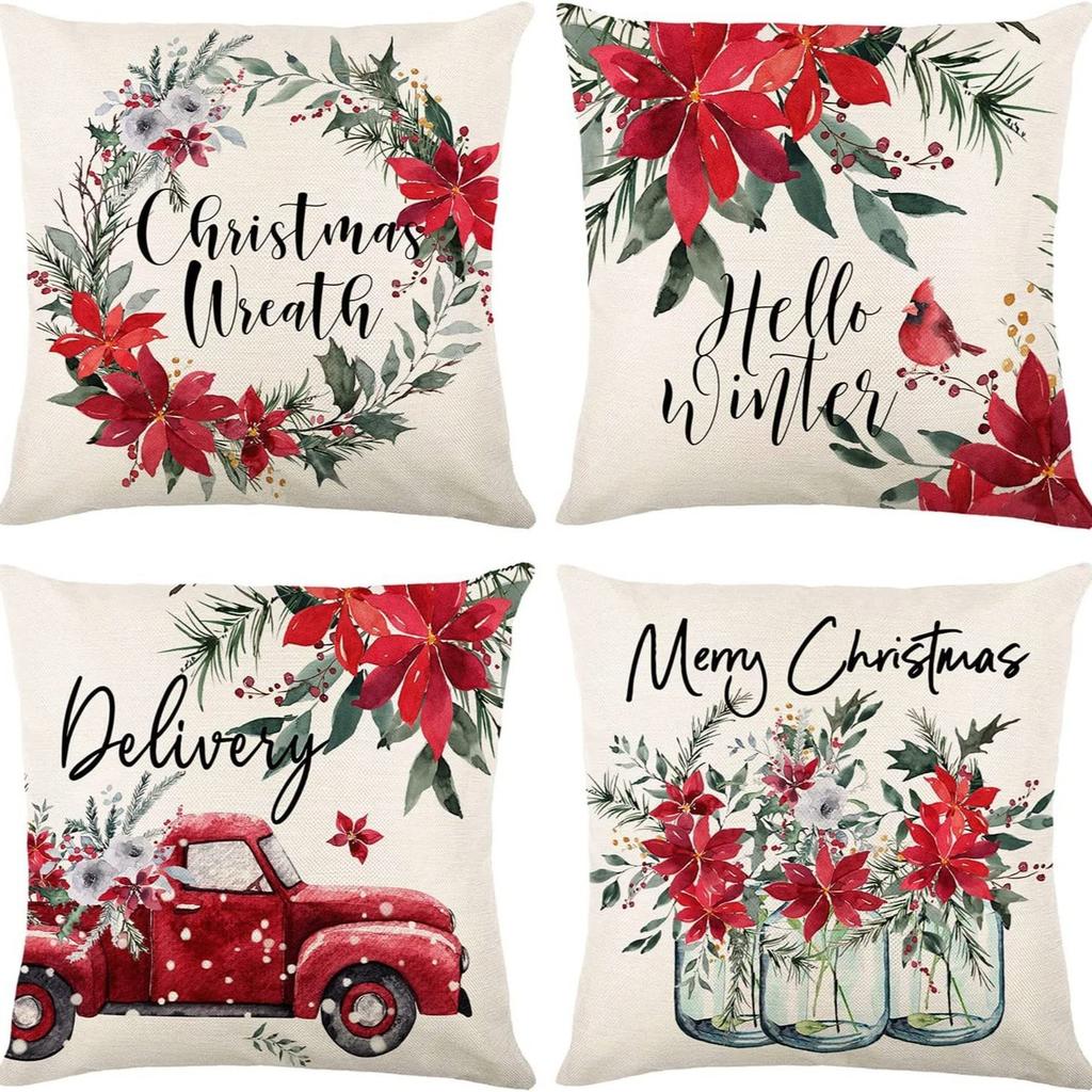 New Christmas Pillowcase Bedroom Sofa Decoration Cushion Bed Backrest Festive Decoration