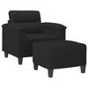 VidaXL Armchair with Footrest Black 60 Cm Microfibre Fabric, Sofa, Armchair, TV Armchair, Single Sofa, Sofa, Sofa 3201228