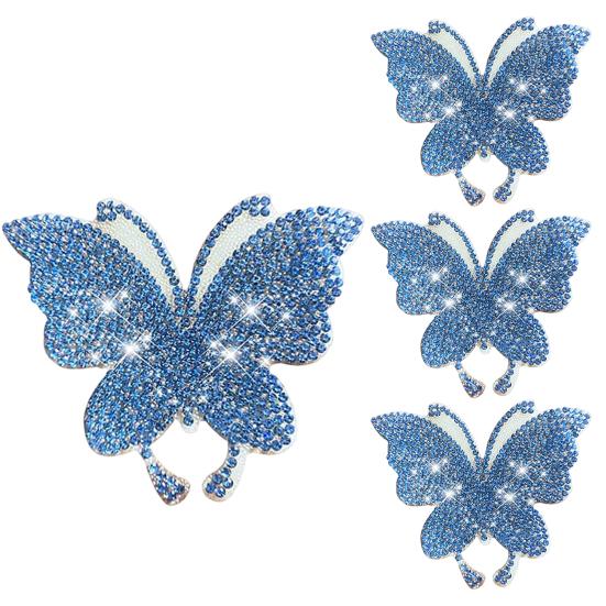 4Pcs Butterfly Car Stickers Sparkling Rhinestone Self-adhesive Easy To Apply Car Stickers for Unique Car Interior Decoration