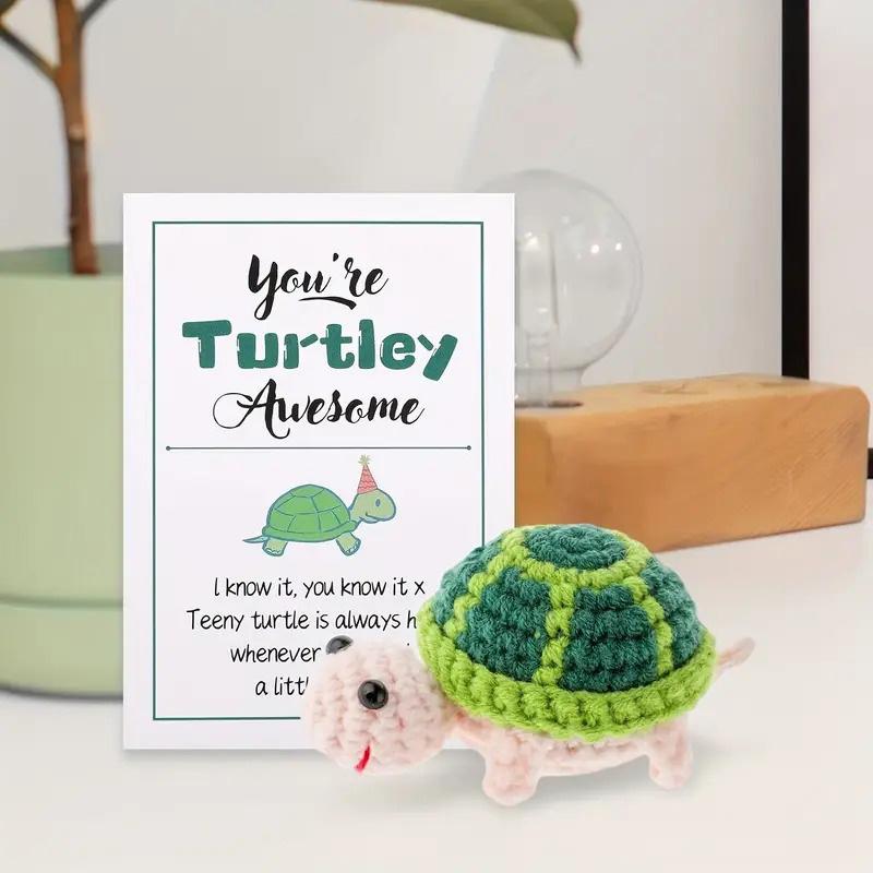 1PC Perfect Gift Wool Knitting Doll Handmade Soft Cotton Yarn Desk or Car Accessory Crochet Turtle