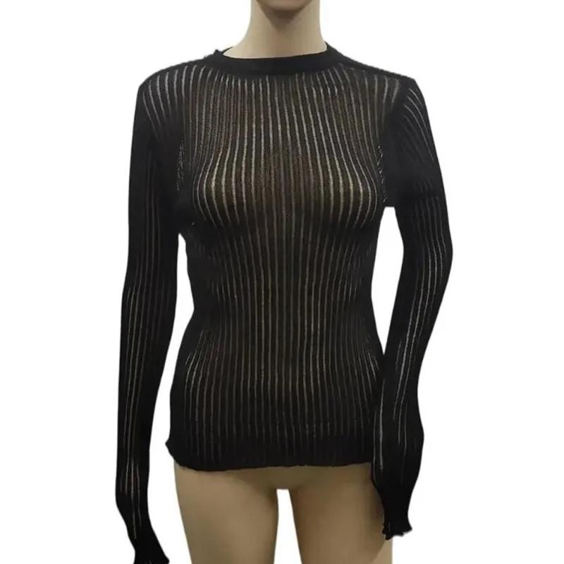 Весенне-летний вязаный пуловер, женский тонкий дышащий корейский футболку с длинными рукавами, женские перспективные трикотажные изделия, элегантные топы 30405