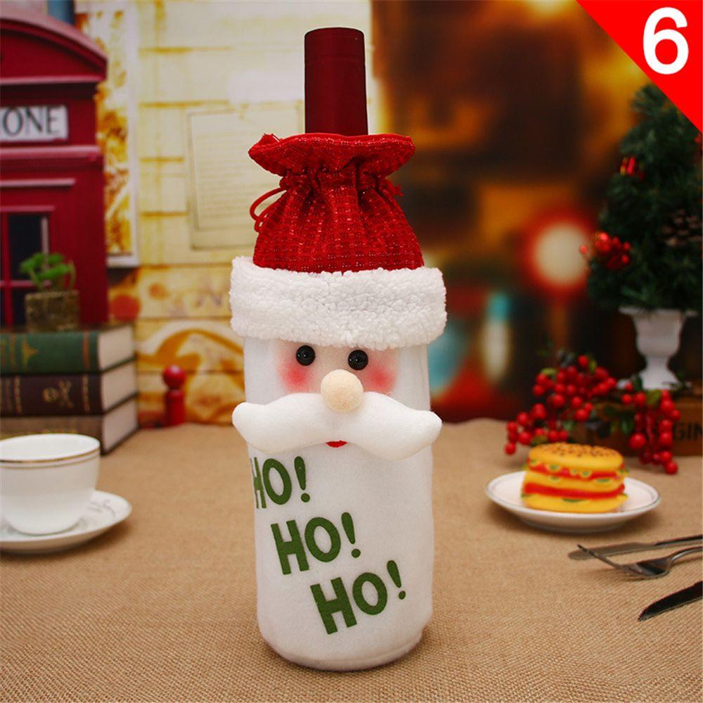 Colorful Snowman Santa Claus Champagne Package Dinner Table Decor Christmas Wine Bottle Cover Bag