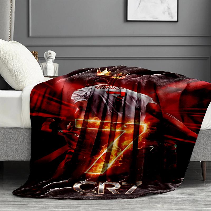 Cristiano Ronaldo Print Blanket - Soft & Comfortable, for Bedroom, Travel, Sofa, Home Decoration - Birthday Christmas Gift for Friend