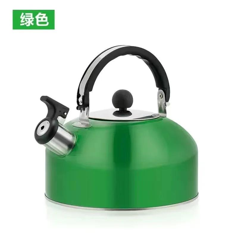 3L Stainless Steel Teapot Whistling Kettle Teapot Stove Gas Water Kettle with Ergonomic Handle for Cooking Camping Trips Outdoor