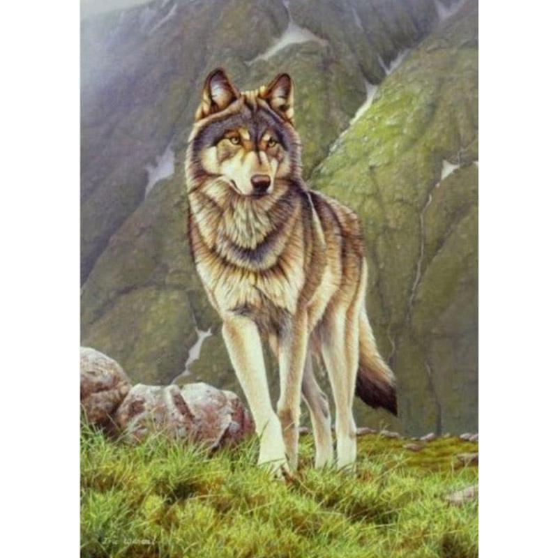 DIY Wolf 5D Diamond Painting Animal Rhinestone Full Round Drill Diamond Embroidery Mosaic Handmade Art Wall Art Home Decor