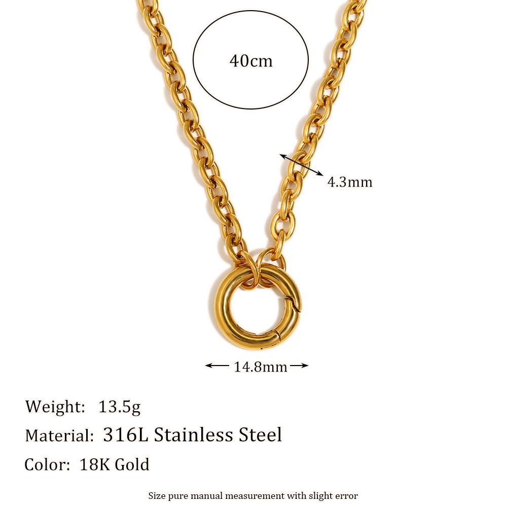 E.B.belle Круглая Пружинная Пряжка Ожерелье Нержавеющая Сталь O-цепочка Покрытие 18K Золотом Для DIY Аксессуаров для Изготовления Украшений