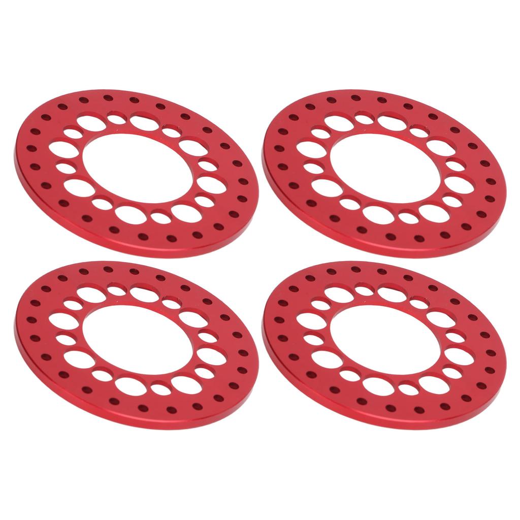 4pcs RC Wheel Rim Ring Beadlock Wheel Rim Replacement Ring for Axial SCX10 90046 for Traxxas TRX4 1/10 RC Car Red