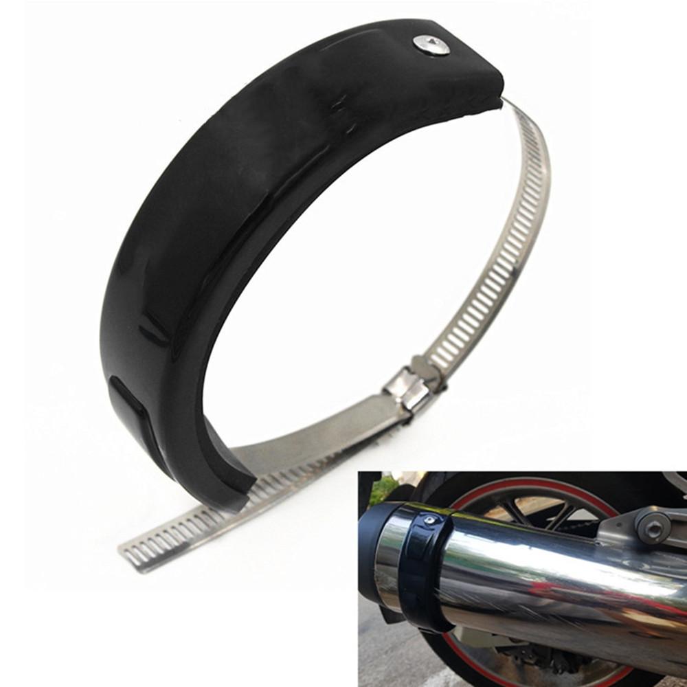 2pcs Universal Motorcycle Round Exhaust Protector 100-160mm Exhaust Pipe Fixing Ring Accessory
