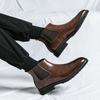 38-46 Spring and Autumn New Large Size High Top Pointed Business Casual Fashion Trend Foot Sleeve Young Men's Leather Boots