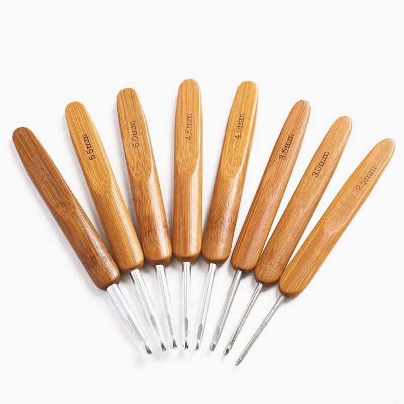 Карбонизированный бамбуковый крючок для вязания шерстяных свитеров ручной вязки и кукольных тапочек