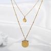 316L Stainless Steel Double Layer Pendant Clavicle Chain Ladies Necklace Festive Party Jewelry Gift Accessories