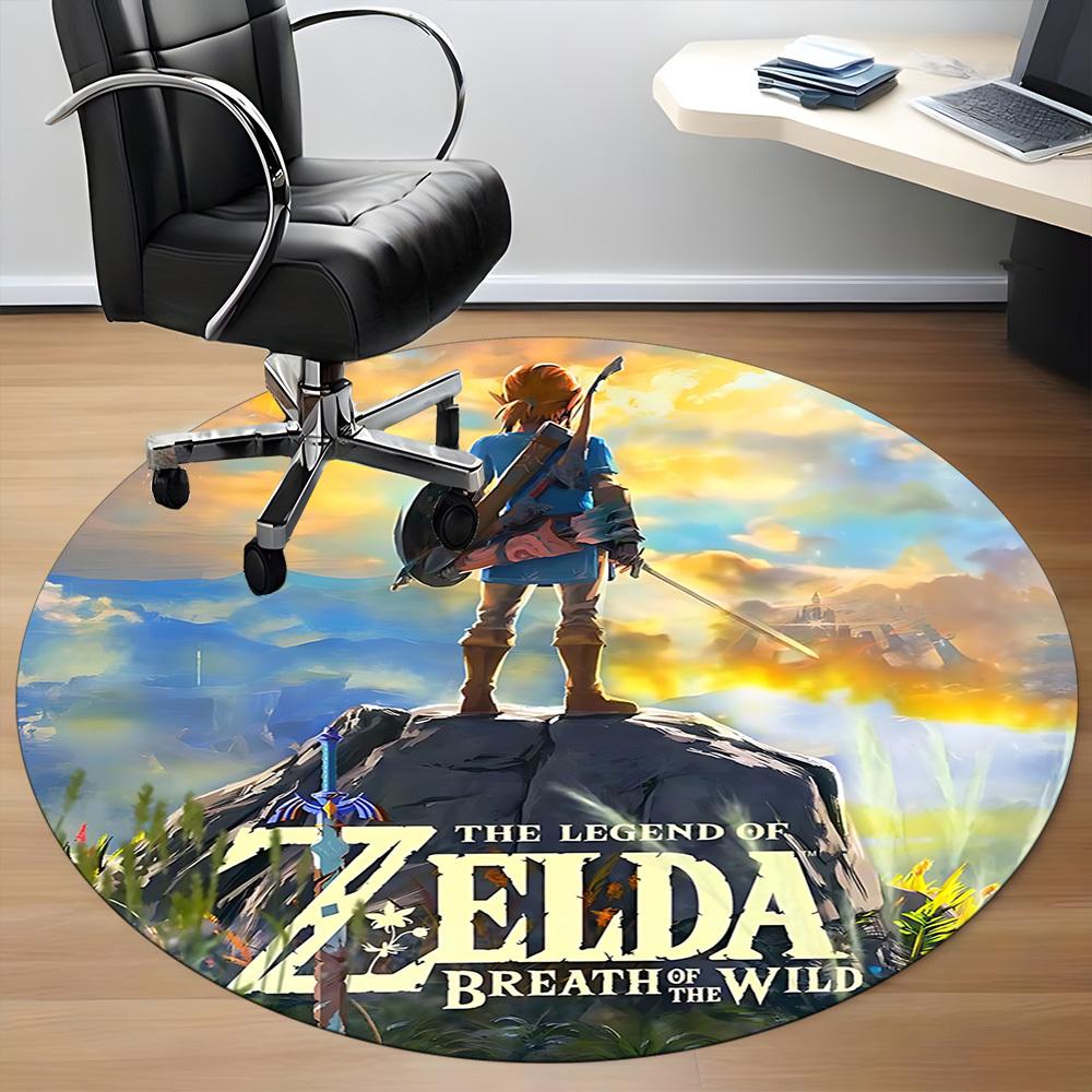 1 шт. Круглый ковер Legend Zelda для офиса, спальни, гостиной, домашний декор, декор комнаты, Offic a1016221