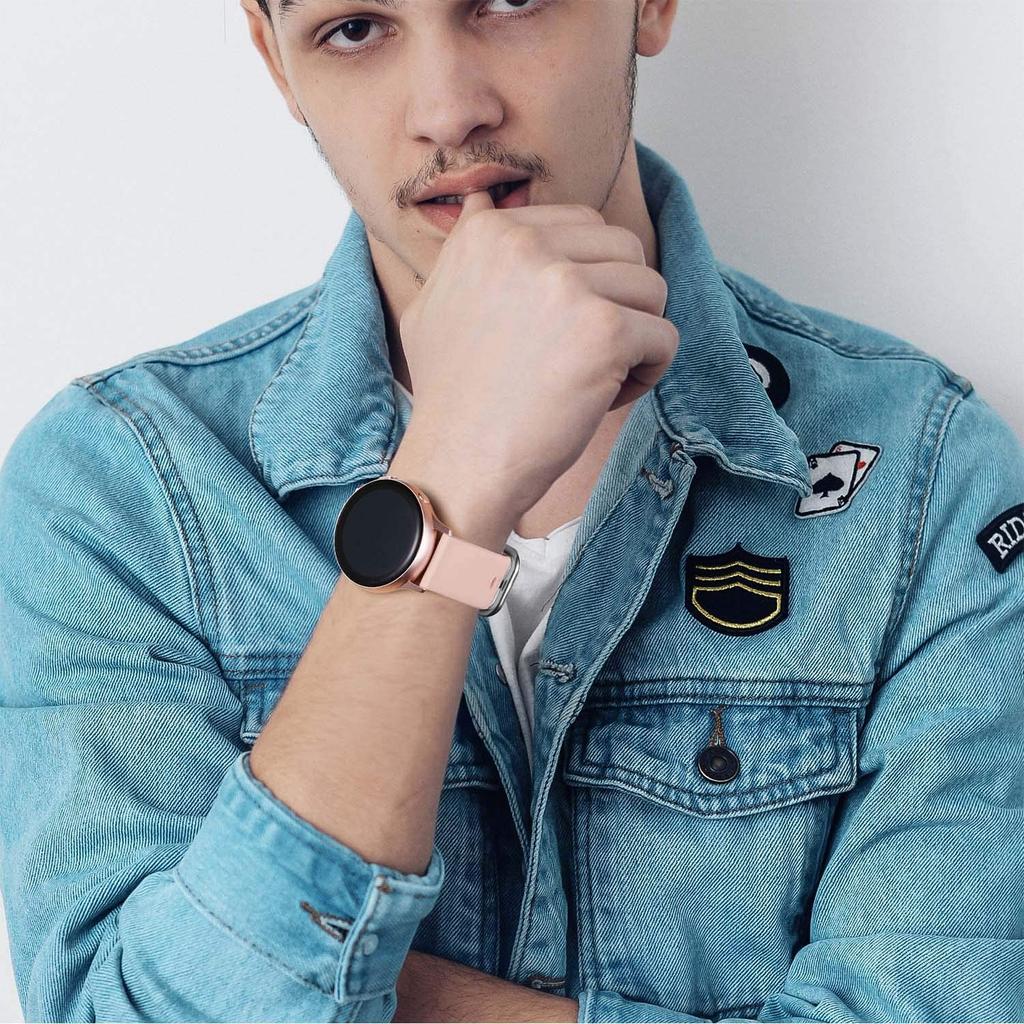 Силиконовый ремешок 20 мм 22 мм для Samsung Galaxy Watch Active 2 Watch 3 45 мм 42 мм Gear S3 ремешок для часов браслет-ремешок для Amazfit bip Huawei Watch GT 2 2e pro