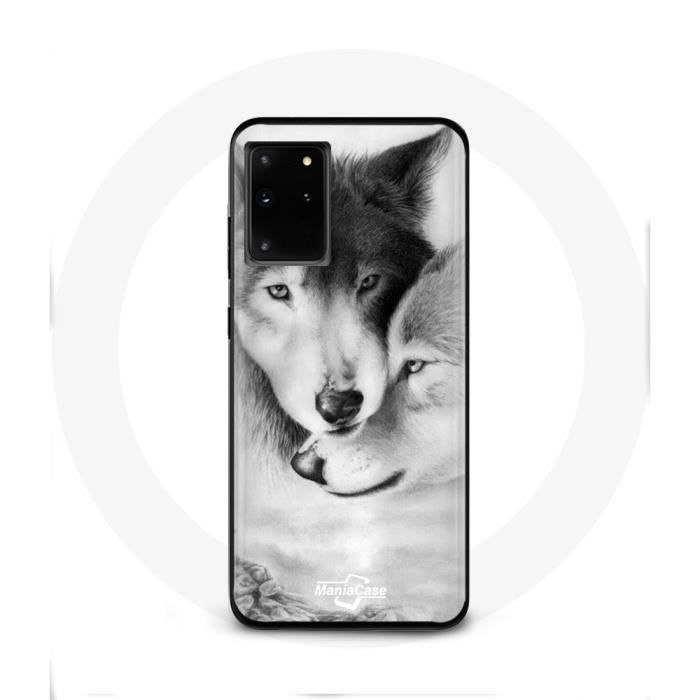 Coque - Samsung - Galaxy S11 Plus - Souple - Blanc - Loup Duo animaux