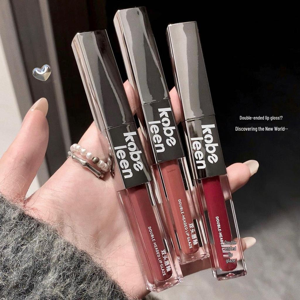 Кобелин Двусторонний блеск для губ: Бархатистая матовая помада с увлажняющим блеском