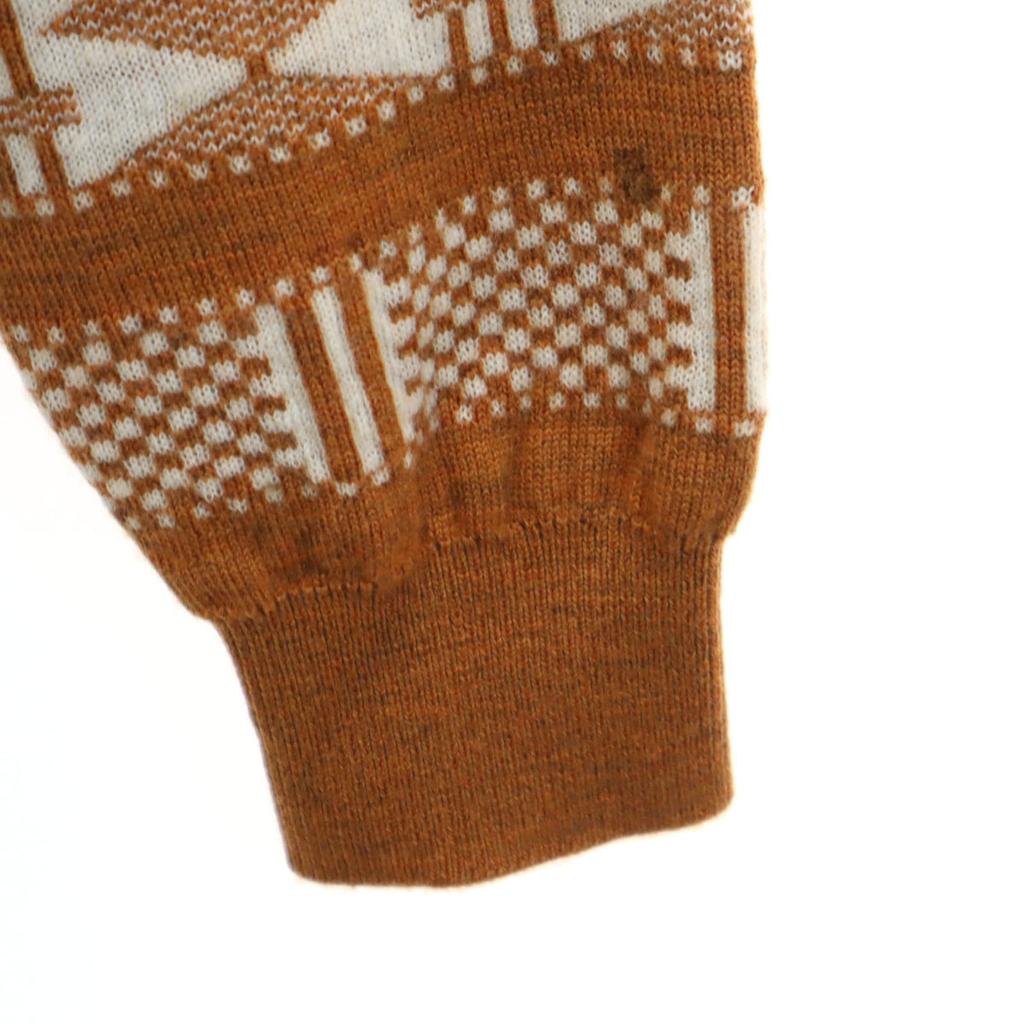 Kenzo 90-е Сделано в Японии Шерсть Старый комбинезон с ручками С длинным рукавом Свитер с V-образным вырезом Мужской Б/у