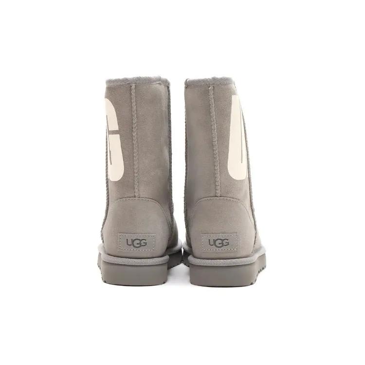 UGG КЛАССИЧЕСКИЕ КОРОТКИЕ 2 Шнуровки Коровья Замша Термостойкие Устойчивые к истиранию Термостойкие Устойчивые к истиранию Короткие Снежные ботинки Женские Серые (унисекс) Зимние сапоги