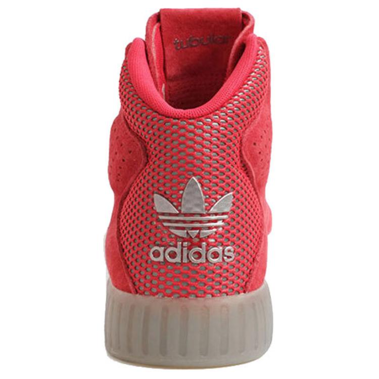 Adidas Originals Tubular Invader 2.0 Slip Resistant Abrasion Resistant High top Skateboard Shoes Women's Red BA7653