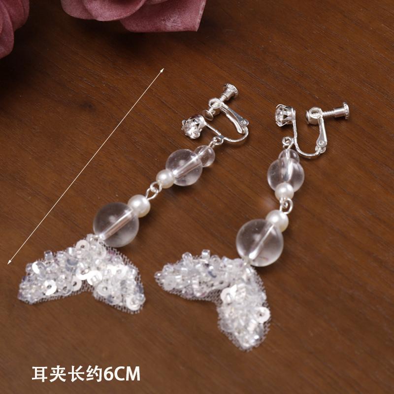 Свадебный головной убор Корейский Супер Фея Бант Кристалл Бисерная Кисточка Гребень для волос Серьги Свадебное платье Пара Аксессуары для волос Женский Трендовый