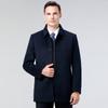 Middle-aged and Elderly Cashmere Coat Men's Medium-length Warm and Thickened Woolen Woolen Coat for Middle-aged Dads