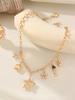 Cute Bohemian Multi-Element Starfish Pendant Necklace with Zircon and Copper Alloy Strand for Party Wear