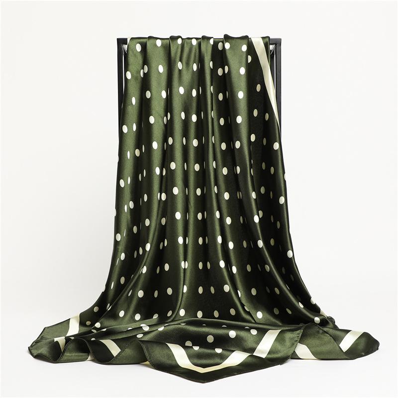 Silk Shawl Square Scarf For Women Print Headband Foulard Satin Hijab Hair Bands Neckerchief Female Head Wraps Bandana EMA