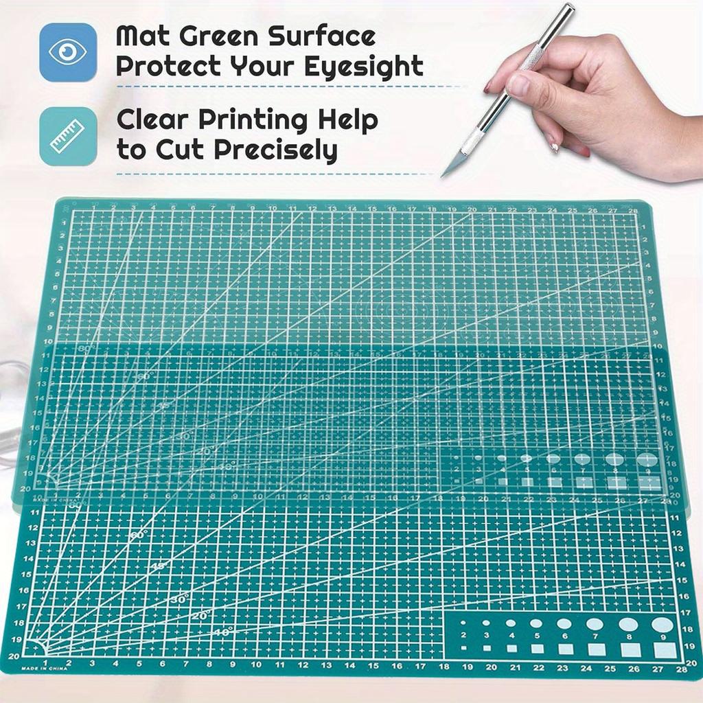 1pc Precision A3 Rotary Cutting Mat for Exam Clay Projects, Sewing & Crafts - Durable PP Material with Measurement Markings & Rotating Mechanism