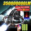 350000000 Ультрамощный светодиодный налобный фонарь Супер яркий 4000M Налобный фонарь Перезаряжаемый Налобный фонарь для рыбалки охоты 18650