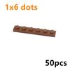 50 шт. DIY Строительные блоки Тонкая пластина 1x6 точек Классические кирпичики Образовательные Креативные Размер Совместимый с 3666 Игрушки для детей
