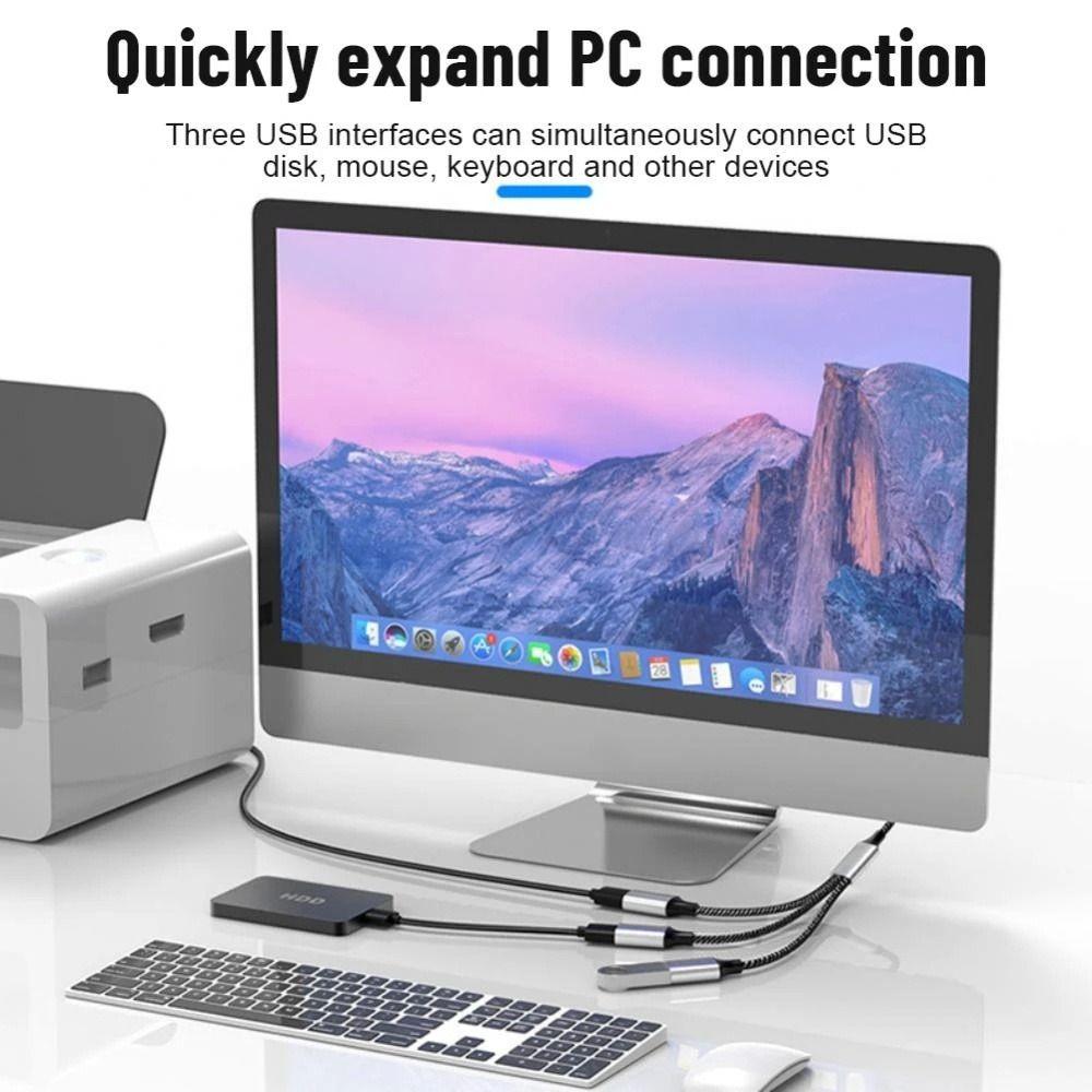 Разветвительный кабель-адаптер Док-шнур Тип C Адаптер OTG USB C на двойной USB USB-разветвительный кабель USB-концентратор