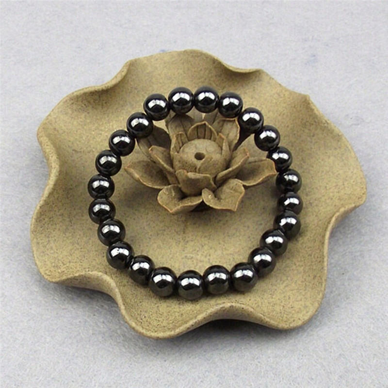 Weight Loss Round Black Stone Bracelet Health Care Magnetic Therapy Bracelet