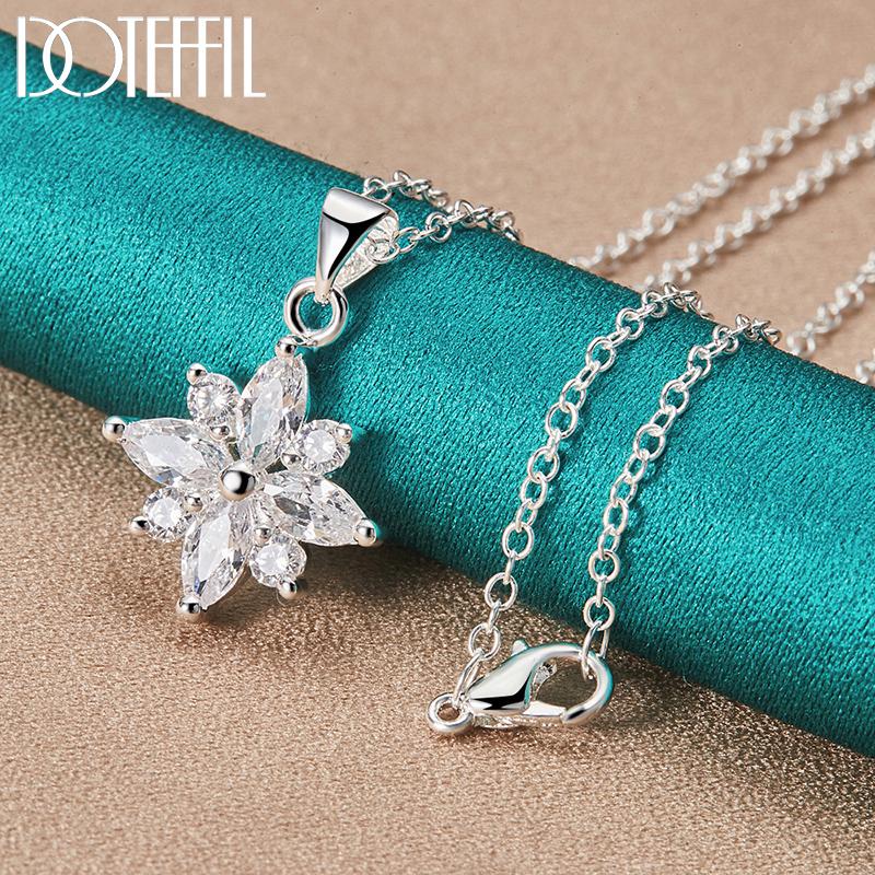 925 Sterling Silver Fine Chain Snake Chain 16-30 Inch AAA Zircon Fashion Necklace