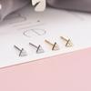 S925 Silver Korean Triangle Zircon Micro-Diamond Earrings for Female Students - Popular Accessories