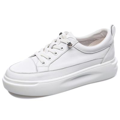 Весенне-летняя обувь, женская обувь на платформе, белые туфли на плоской подошве, кроссовки из натуральной кожи, легкая повседневная обувь, новая уличная прогулочная обувь