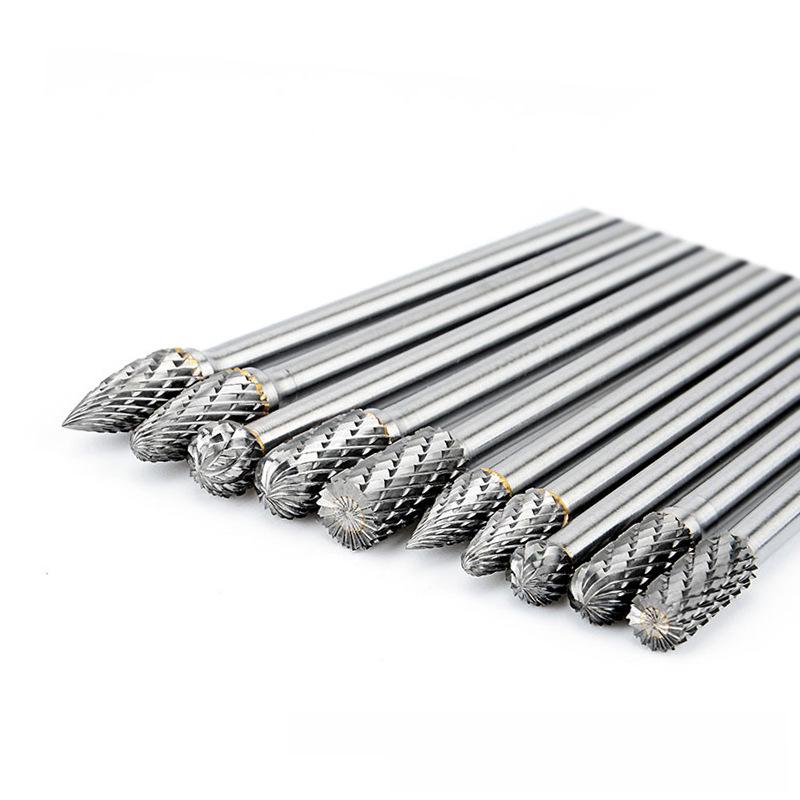 Фреза-напильник из карбида вольфрама 3x5 мм для обработки металла и дерева с одинарной/двойной канавкой