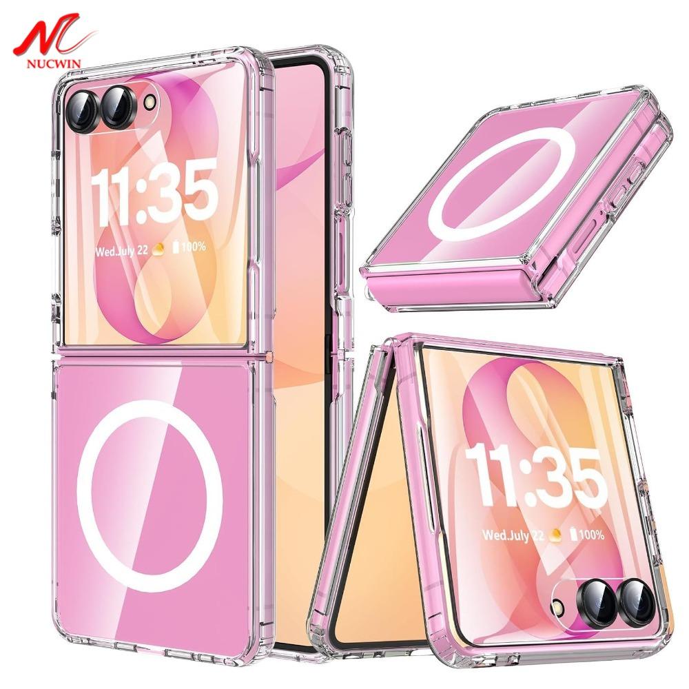 For Samsung Z Flip 8 For Magsafe Magnetic Clear Acrylic Phone Case For Samsung Galaxy Z Flip 8 Flip8 Zflip8 PC Shockproof Cover