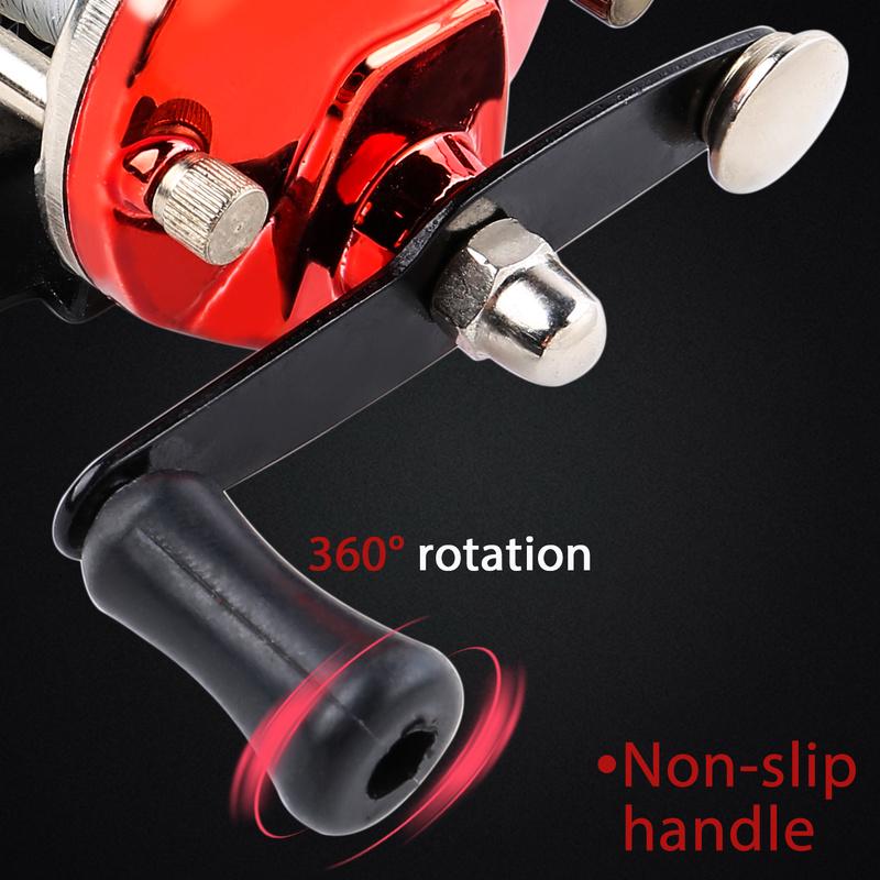 Мини-барабанная катушка для зимней рыбалки с передаточным числом 3,5:1, красная правая катушка, рыболовные снасти, катушка для зимней рыбалки